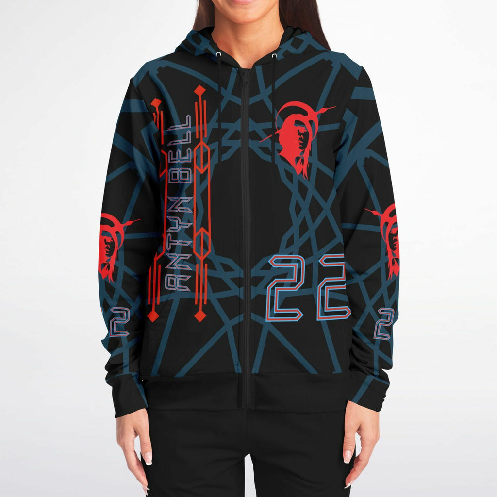 $NiieihiiNookei Athletic Zip-Up Hoodie - AOP