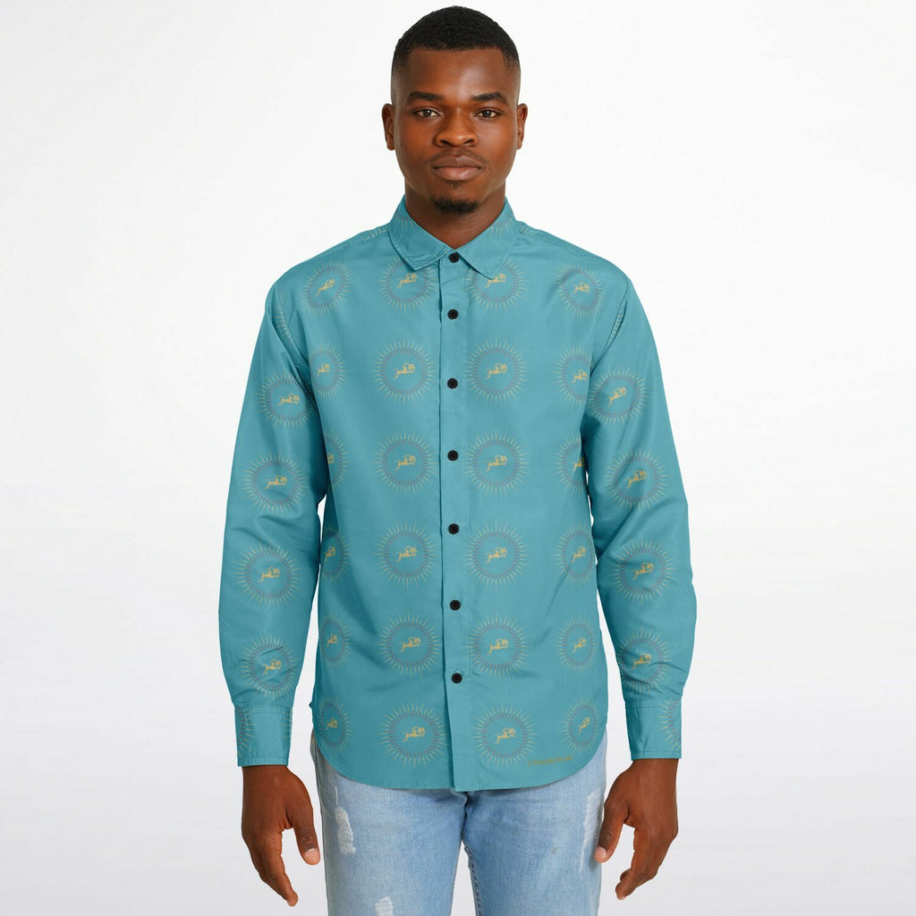 $NiieihiiNookei Long Sleeve Button Down Shirt - AOP