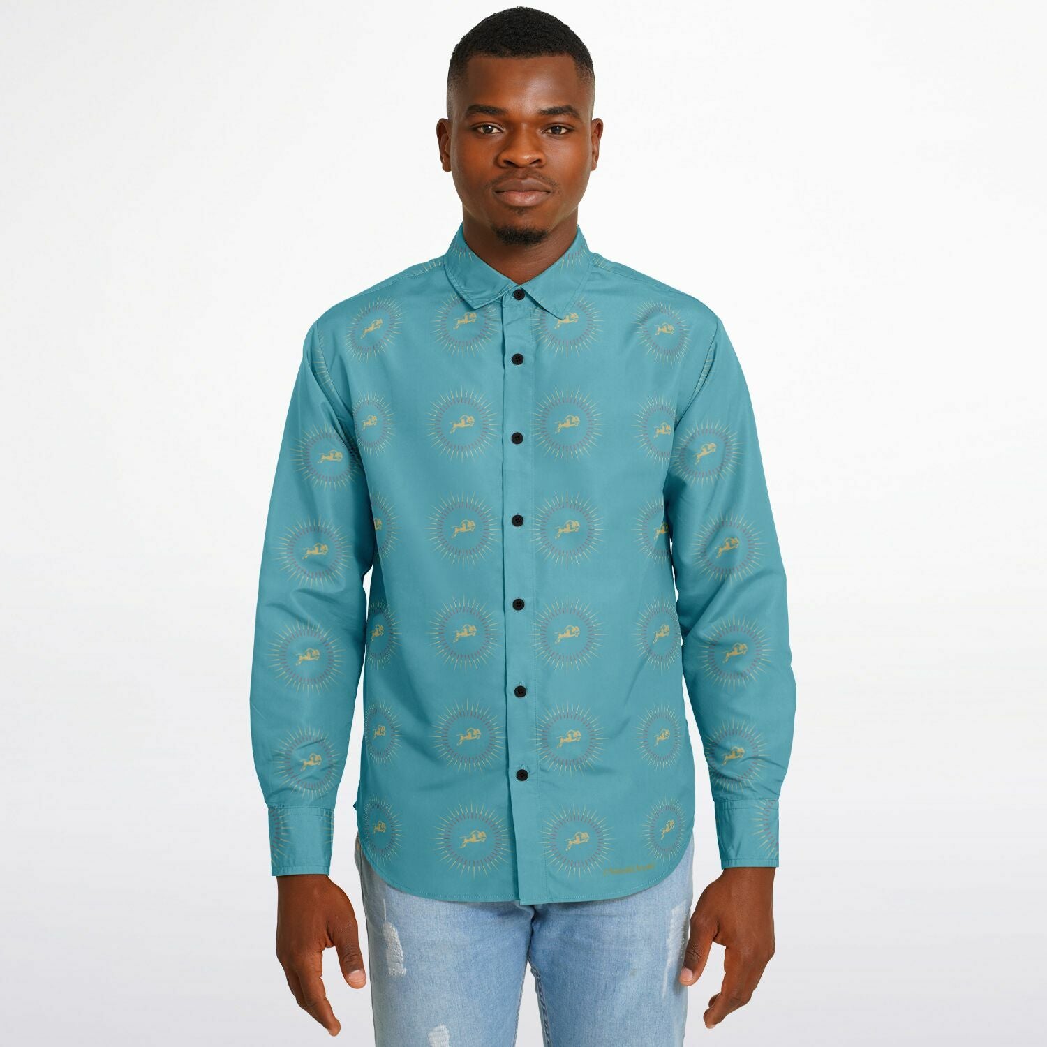 $NiieihiiNookei Long Sleeve Button Down Shirt - AOP
