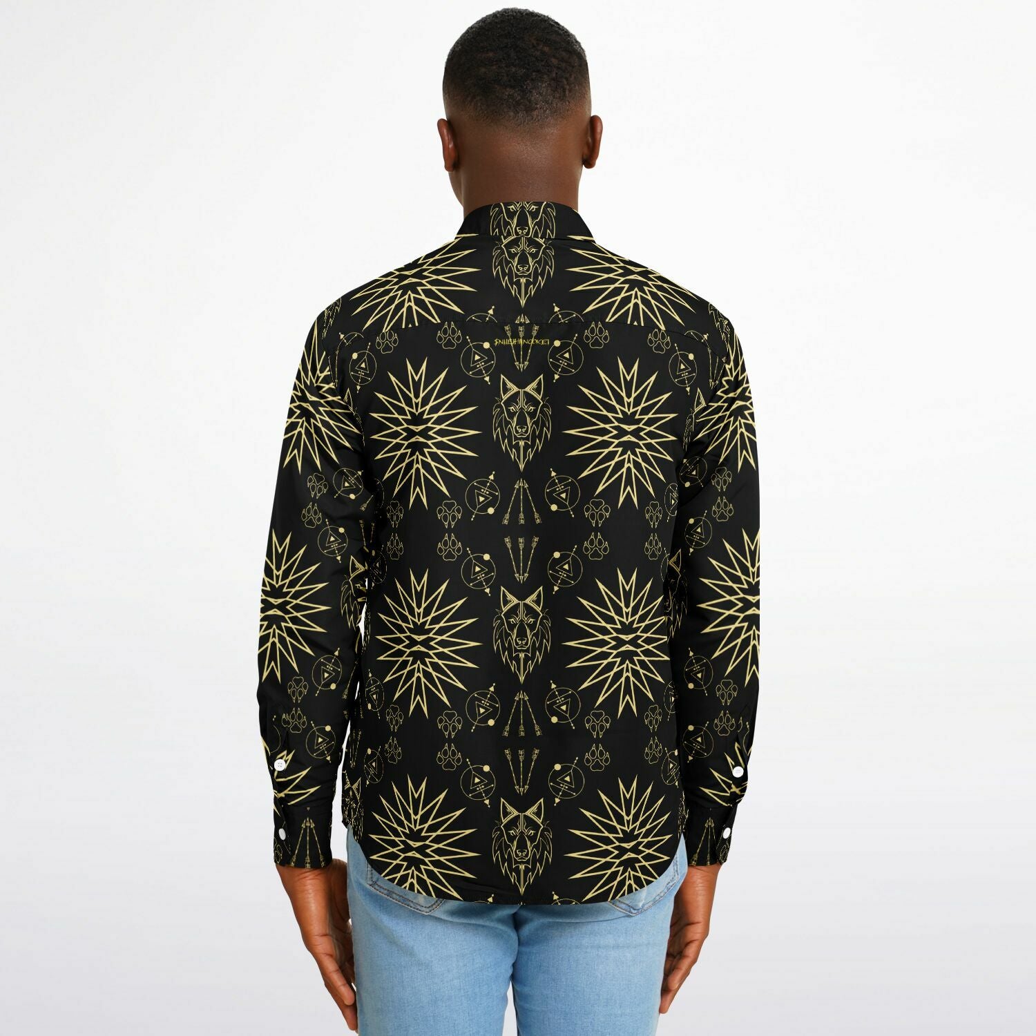 $NiieihiiNookei Long Sleeve Button Down Shirt - AOP