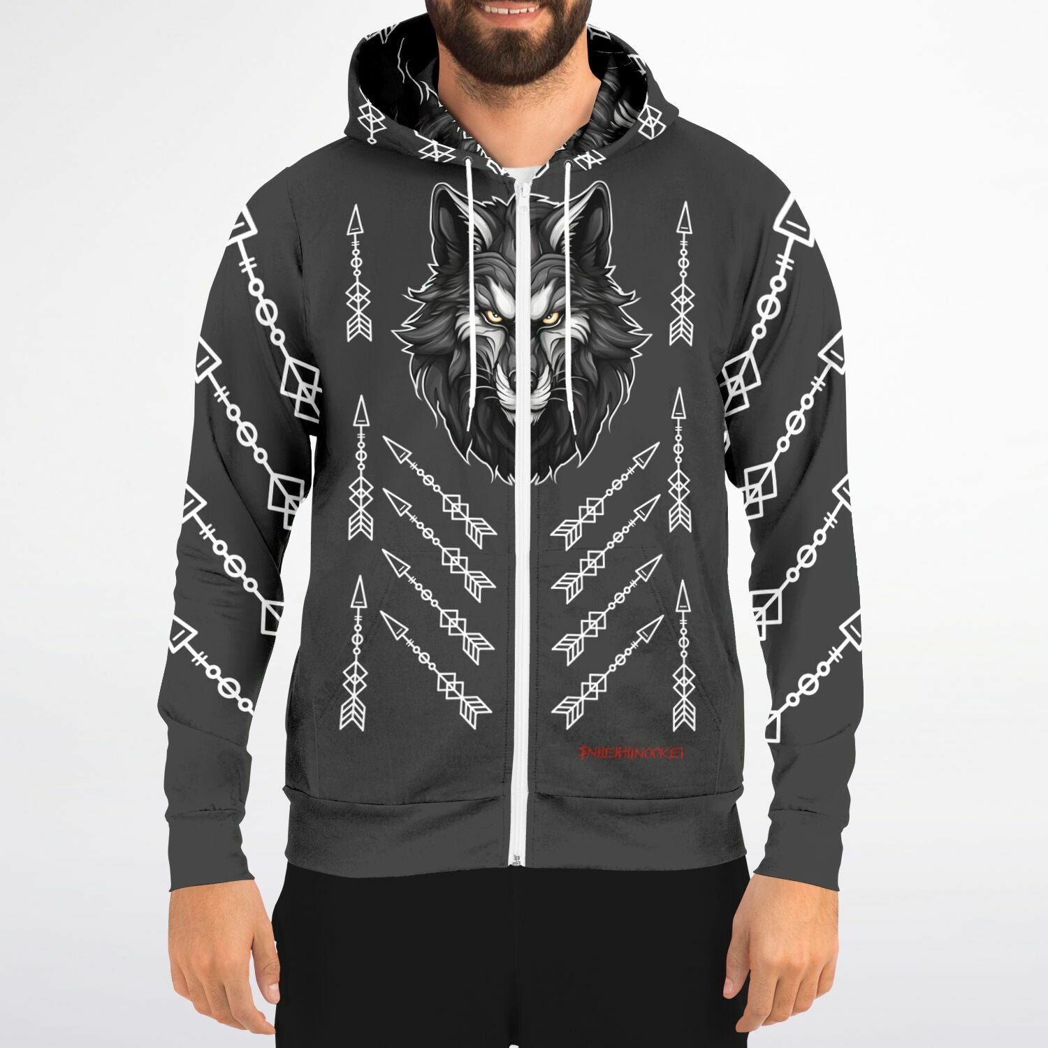 $NiieihiiNookei Athletic Zip-Up Hoodie - AOP