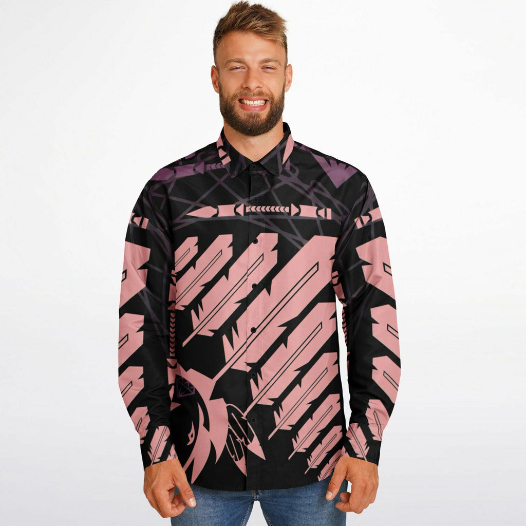 $NiieihiiNookei Long Sleeve Button Down Shirt - AOP