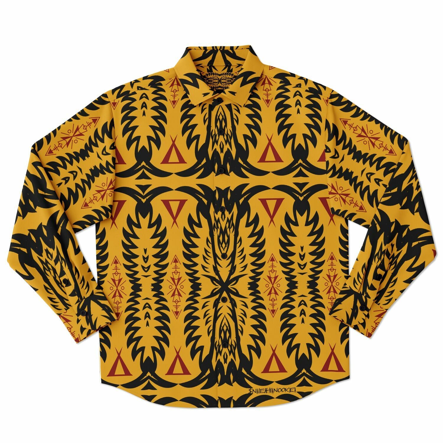 $NiieihiiNookei Long Sleeve Button Down Shirt - AOP