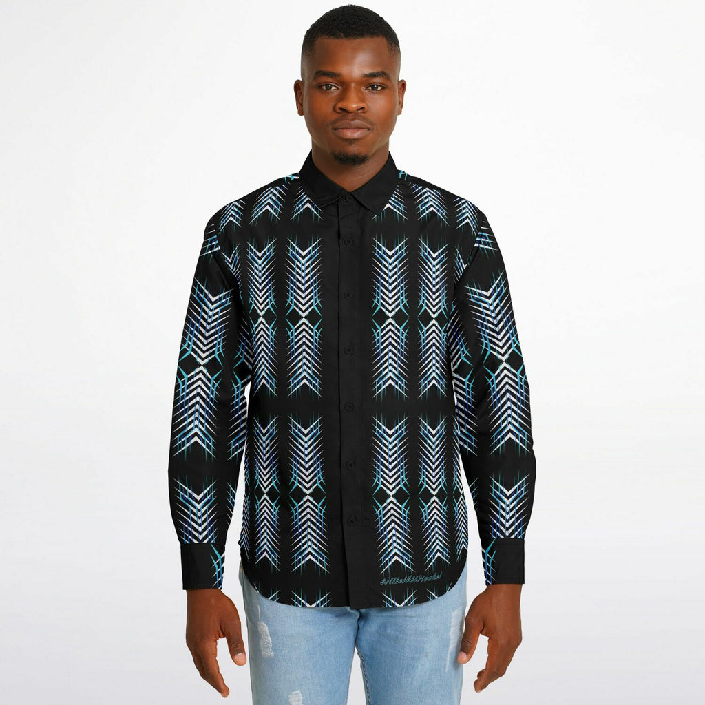 $NiieihiiNookei Long Sleeve Button Down Shirt - AOP