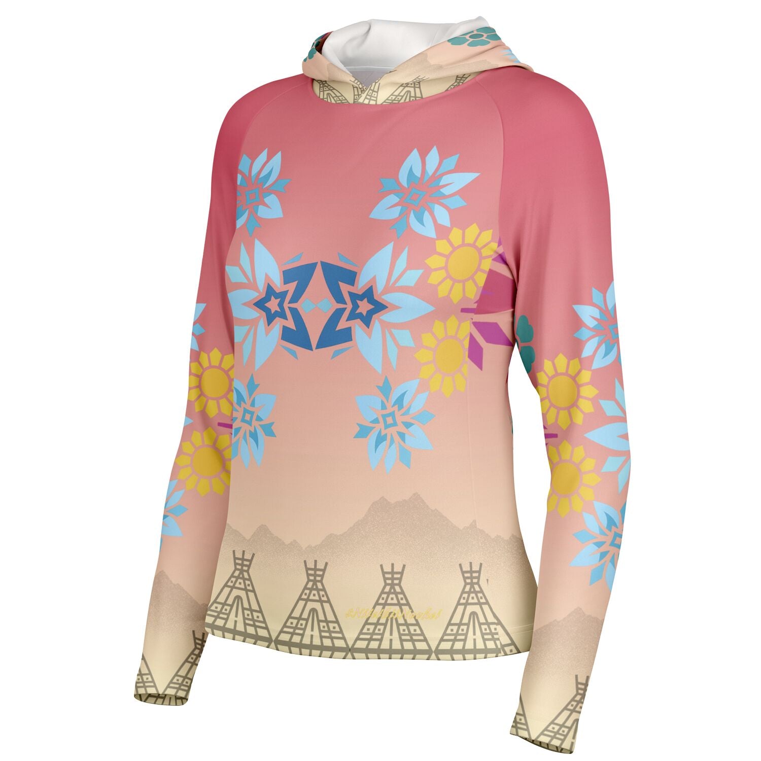 $NiieihiiNookei Women's Long Sleeve Hooded Performance Shirt - AOP
