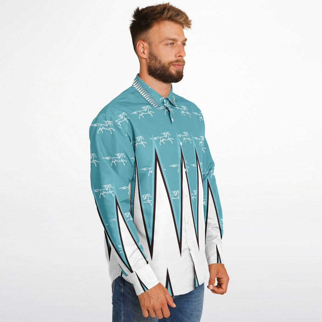 $NiieihiiNookei Long Sleeve Button Down Shirt - AOP