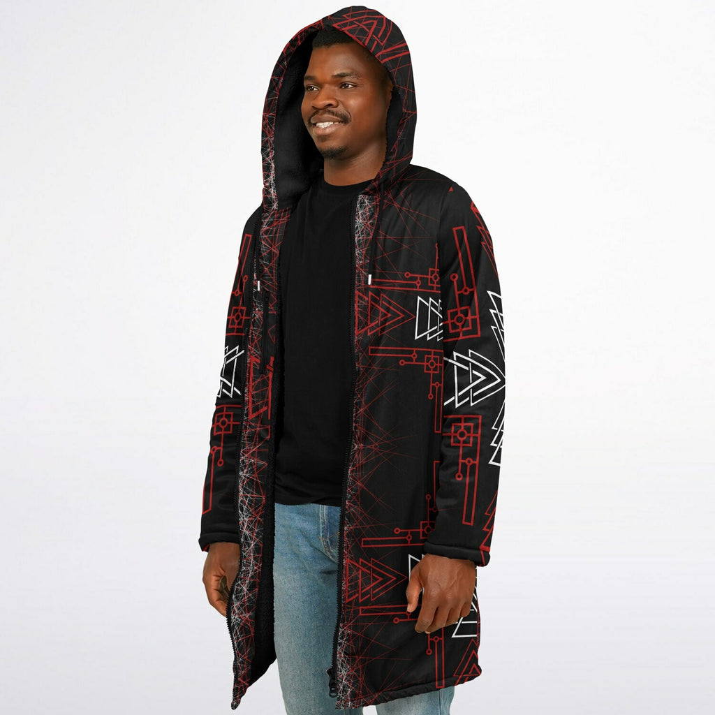 $NiieihiiNookei Microfleece Lined Zipper Cloak - AOP