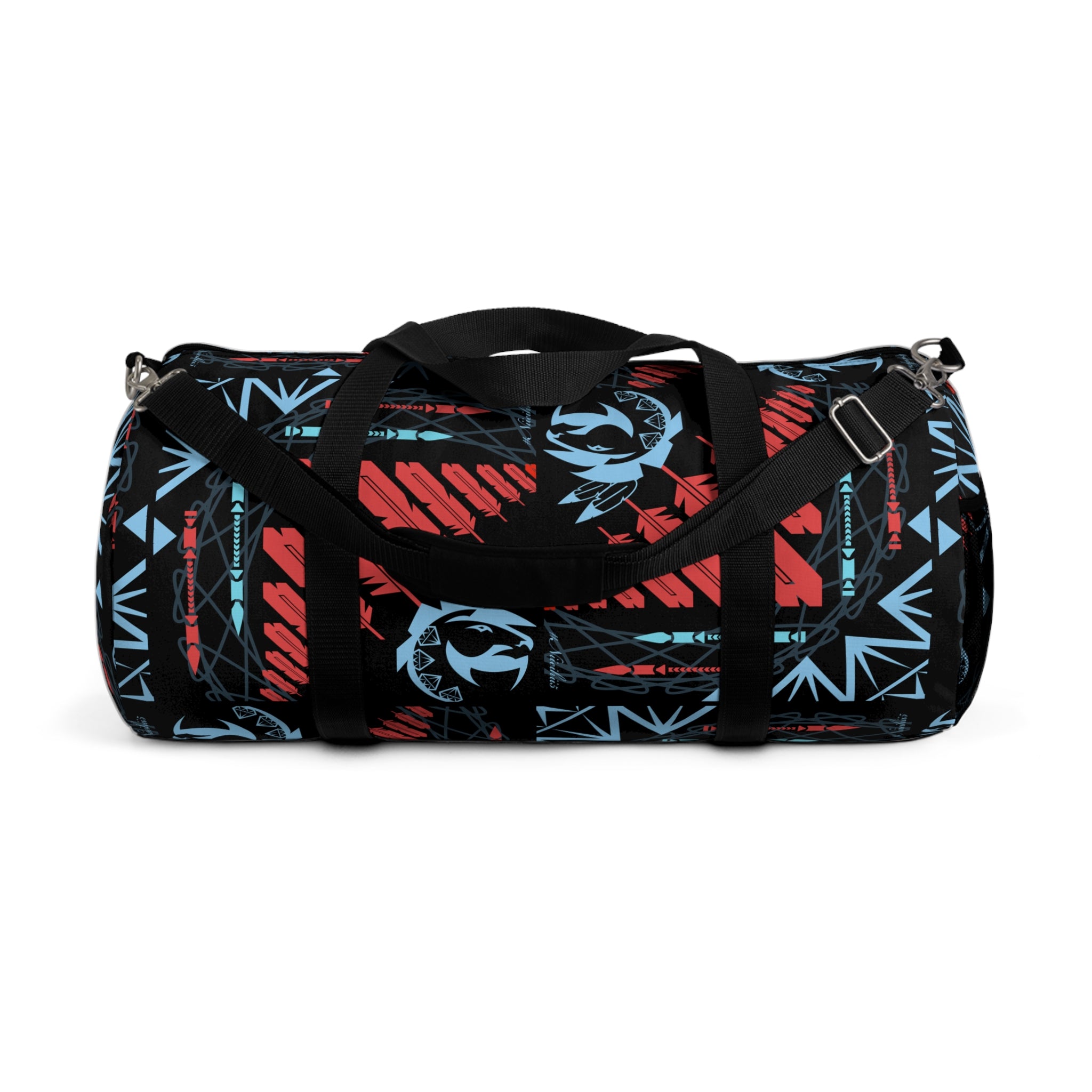$NiieihiiNookei Duffel Bag — Red & Blue Geometric Travel Gym Bag
