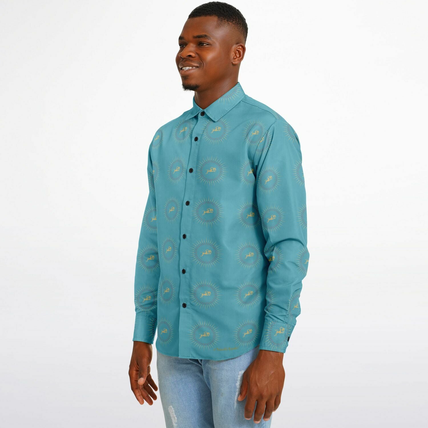 $NiieihiiNookei Long Sleeve Button Down Shirt - AOP