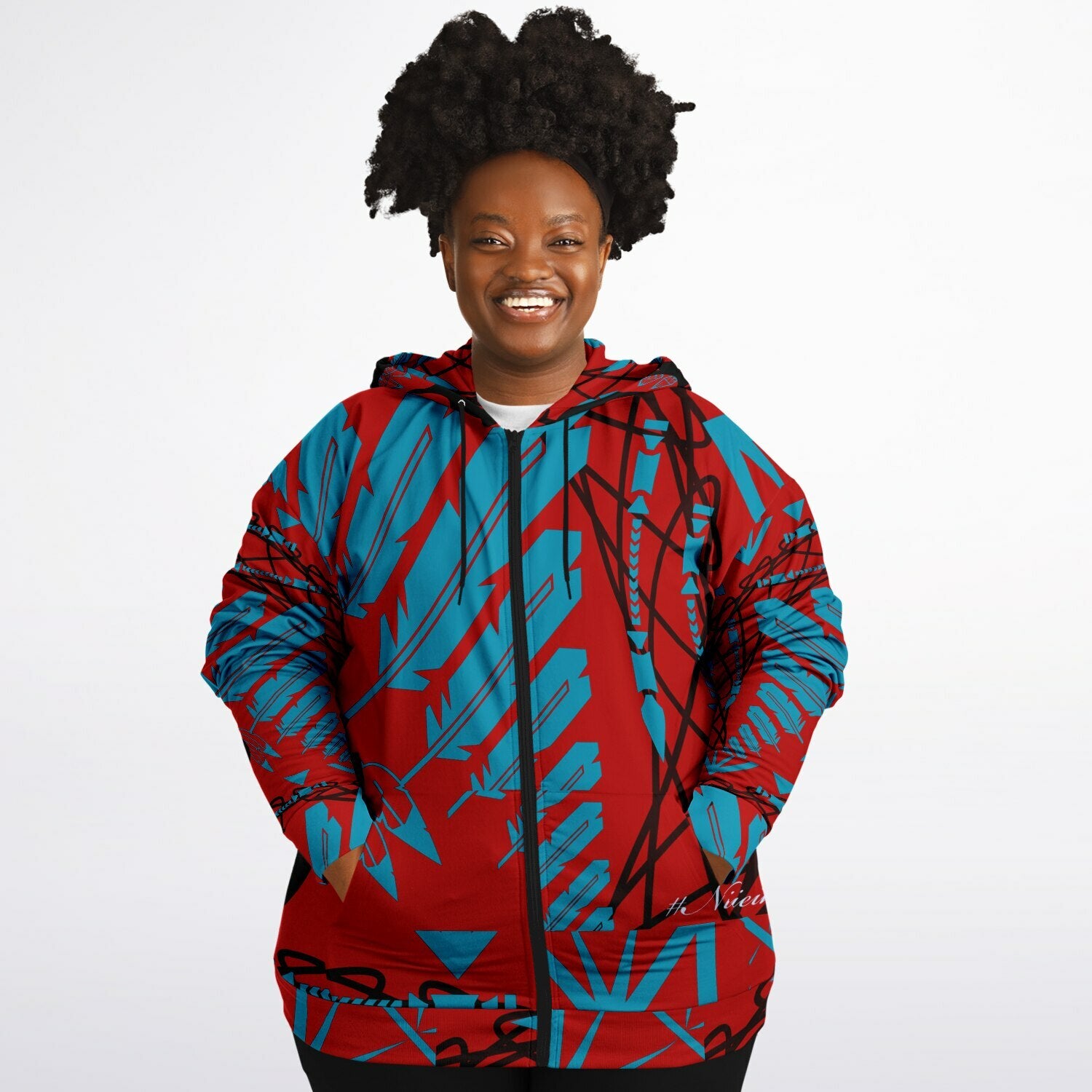 StrengthHonorCourage Plus-size Ziphoodie - AOP