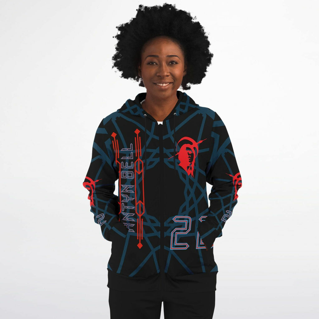$NiieihiiNookei Athletic Zip-Up Hoodie - AOP