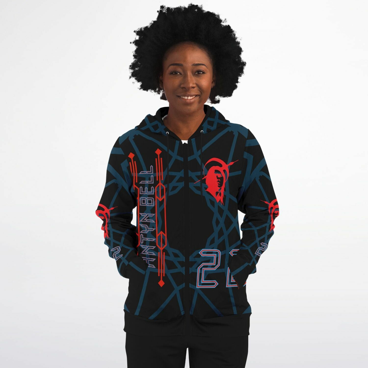 $NiieihiiNookei Athletic Zip-Up Hoodie - AOP