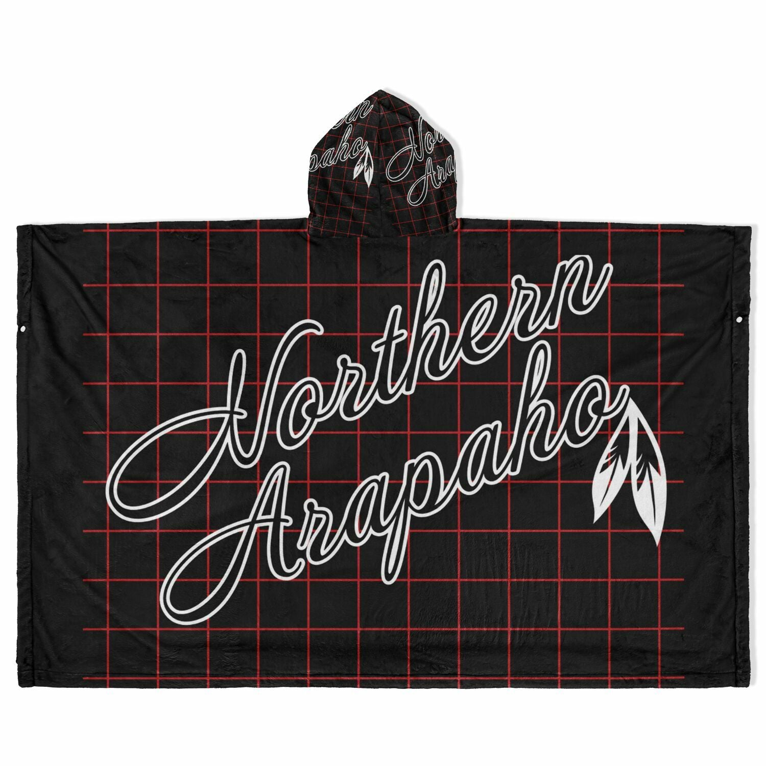 $NiieihiiNookei Northern Arapaho Flannel Blanket Poncho - AOP