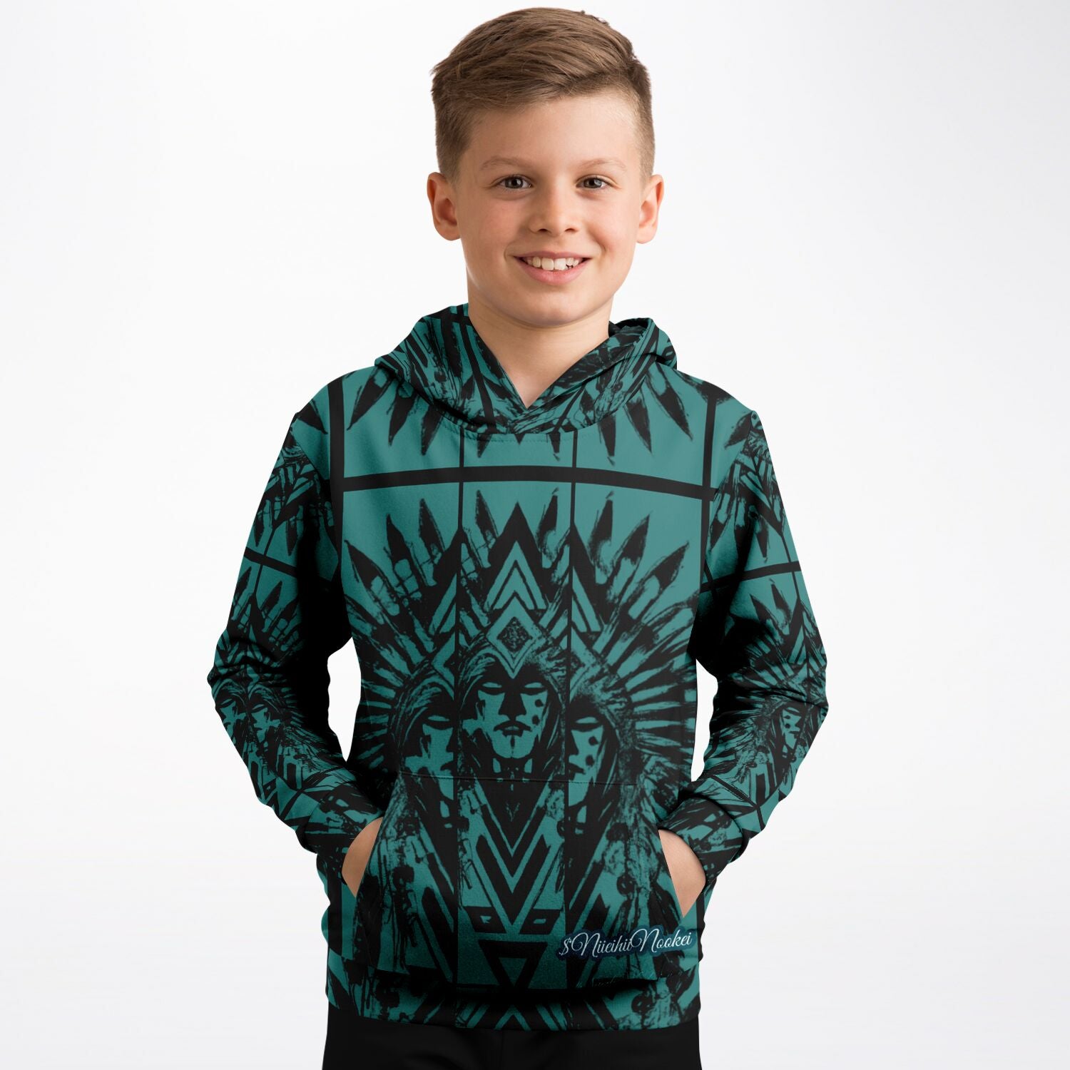 $NiieihiiNookei design Athletic Kids Hoodie - AOP