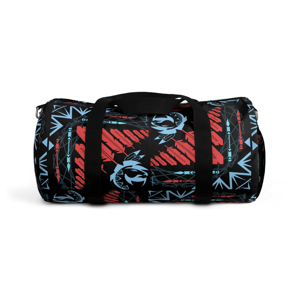 $NiieihiiNookei Duffel Bag — Red & Blue Geometric Travel Gym Bag
