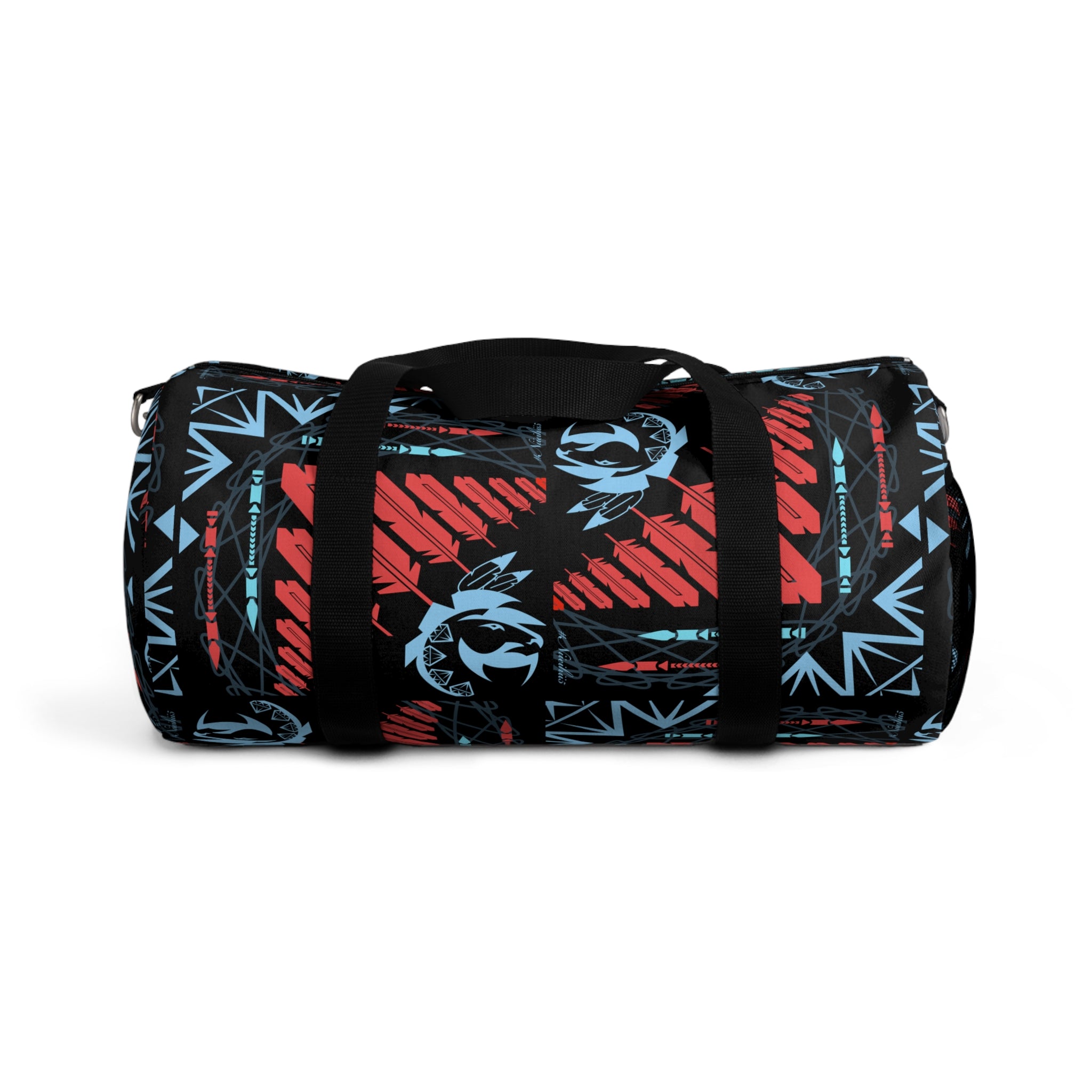 $NiieihiiNookei Duffel Bag — Red & Blue Geometric Travel Gym Bag