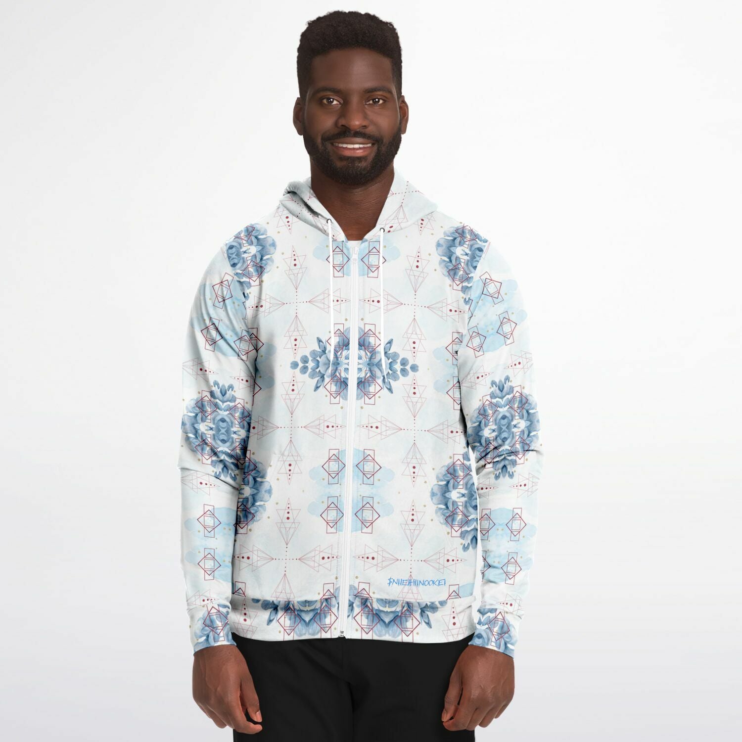 Athletic Zip-Up Hoodie - AOP