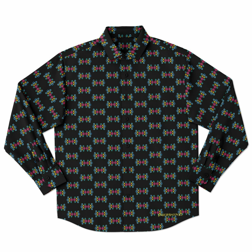 $NiieihiiNookei Long Sleeve Button Down Shirt - AOP