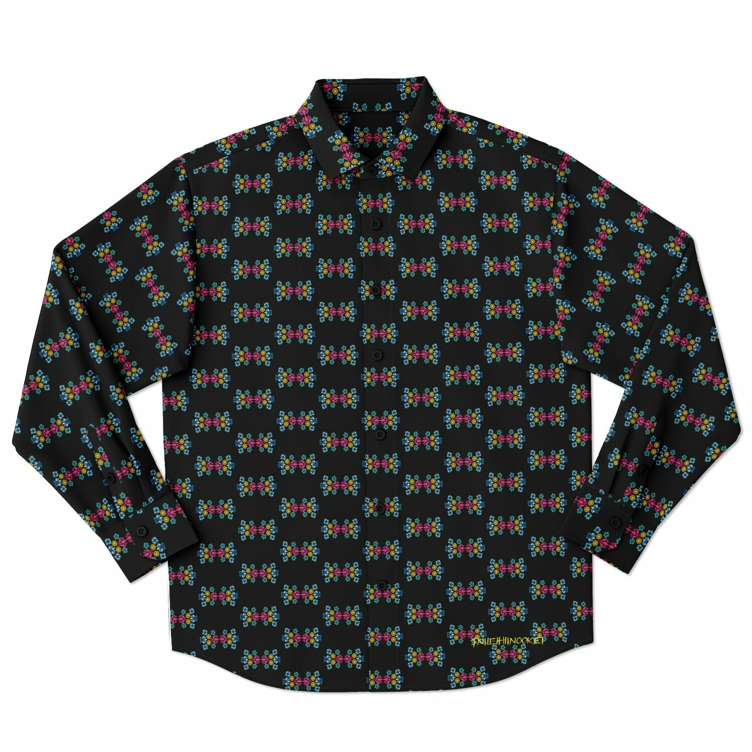 $NiieihiiNookei Long Sleeve Button Down Shirt - AOP