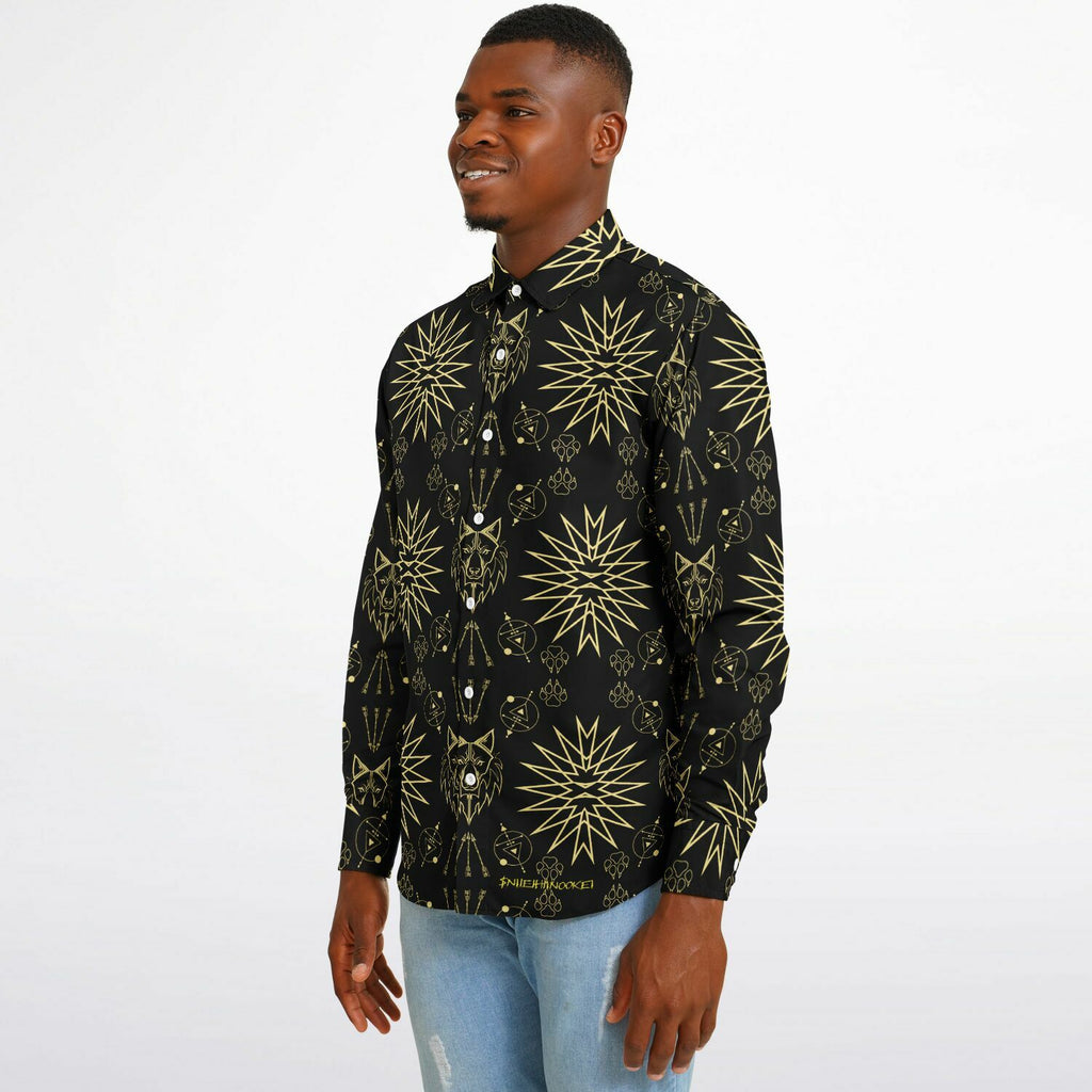 $NiieihiiNookei Long Sleeve Button Down Shirt - AOP
