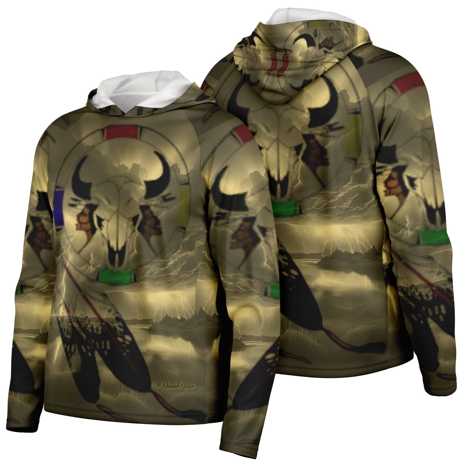 Northern Arapaho Tribe Logo Hooded Performance Shirt - AOP