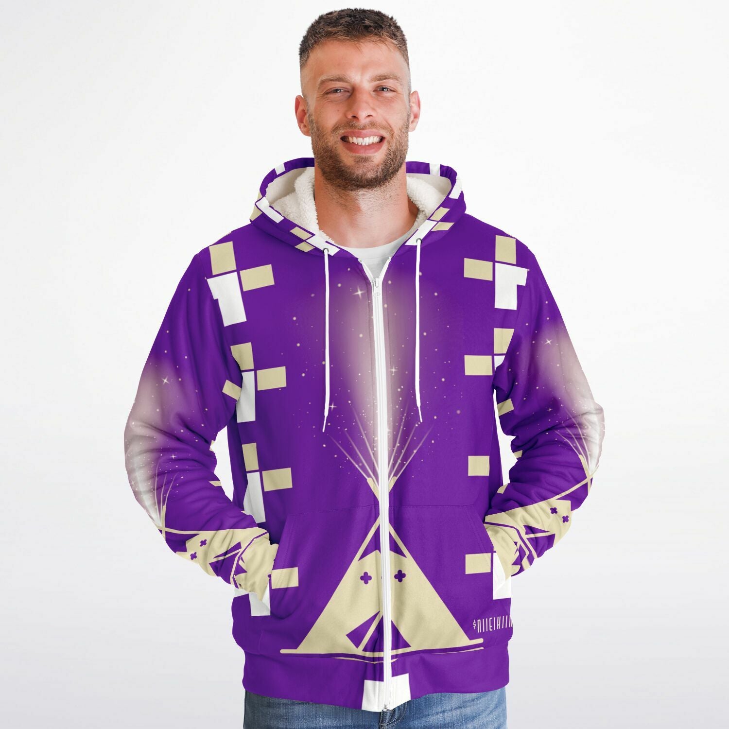 $NiieihiiNookei Microfleece Ziphoodie - AOP