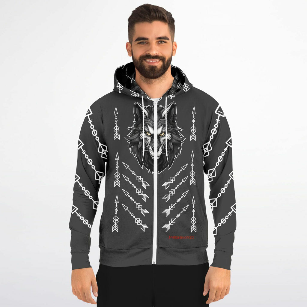 $NiieihiiNookei Athletic Zip-Up Hoodie - AOP
