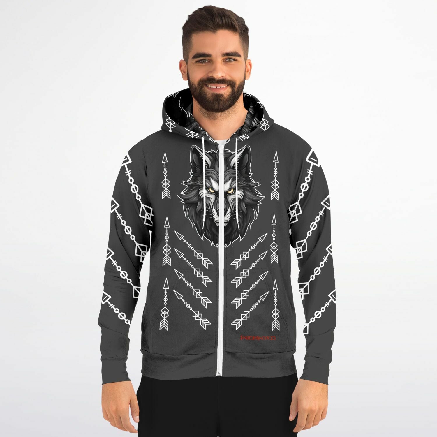 $NiieihiiNookei Athletic Zip-Up Hoodie - AOP