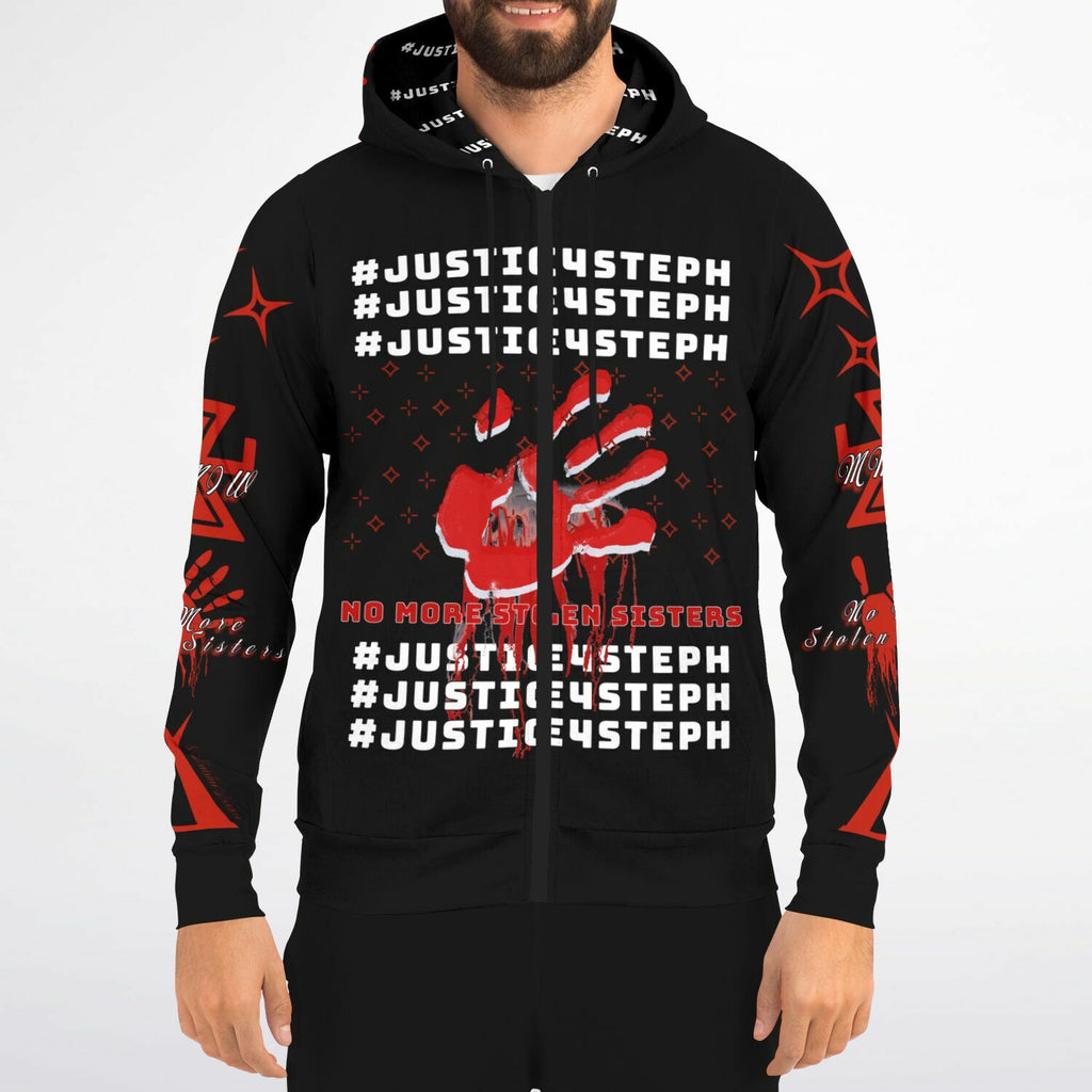 #JUSTICE4STEPH Athletic Zip-Up Hoodie - AOP