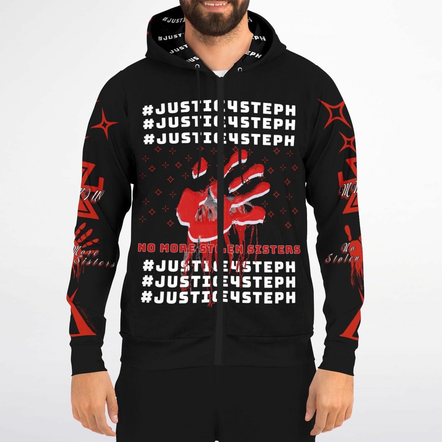 #JUSTICE4STEPH Athletic Zip-Up Hoodie - AOP