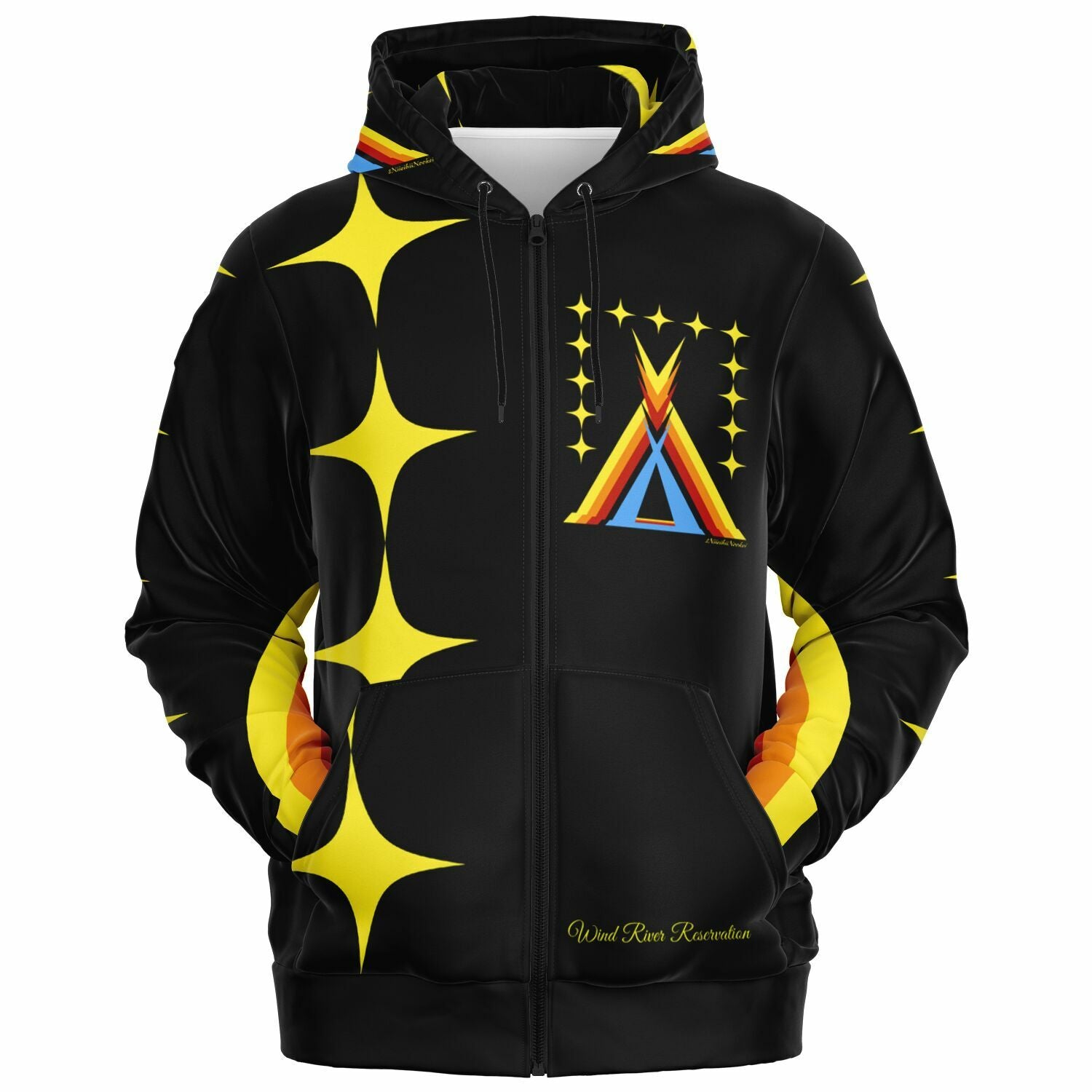Wind River Reservation Design by $NiieihiiNookei Zip-Up Hoodie - AOP copy