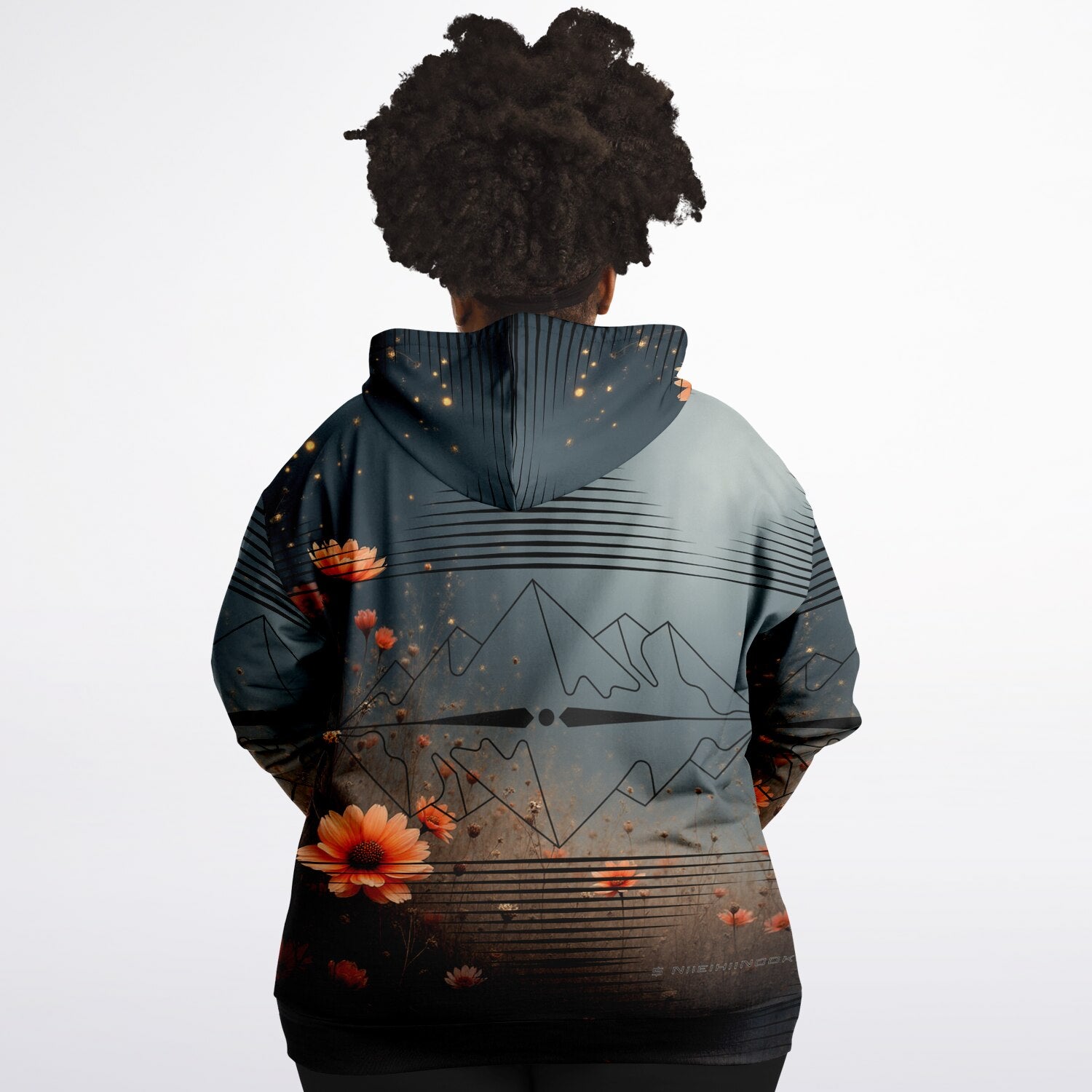 $NiieihiiNookei  Plus-size Ziphoodie - AOP
