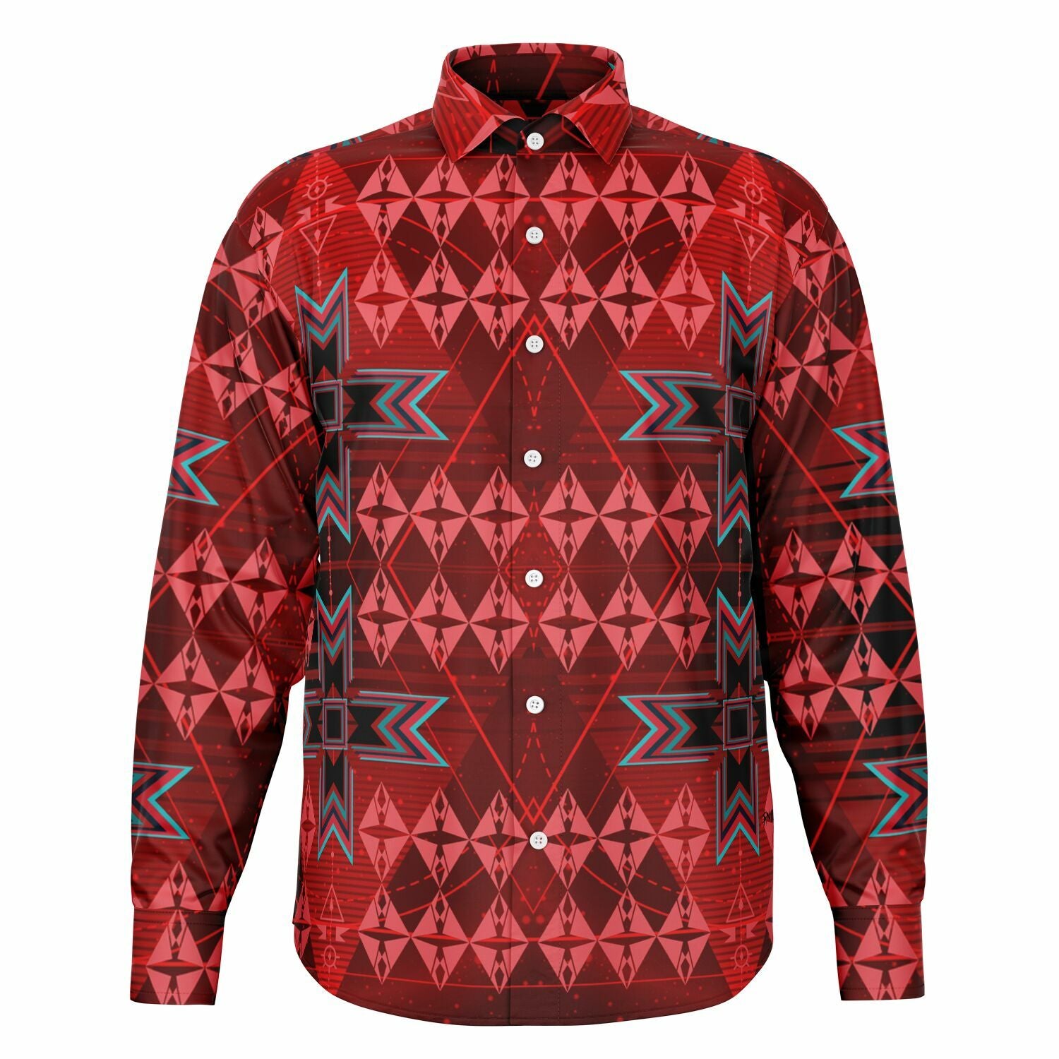 $NiieihiiNookei Long Sleeve Button Down Shirt - AOP