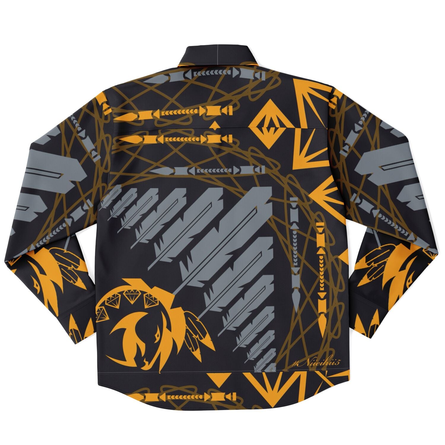 $NiieihiiNookei Long Sleeve Button Down Shirt - AOP