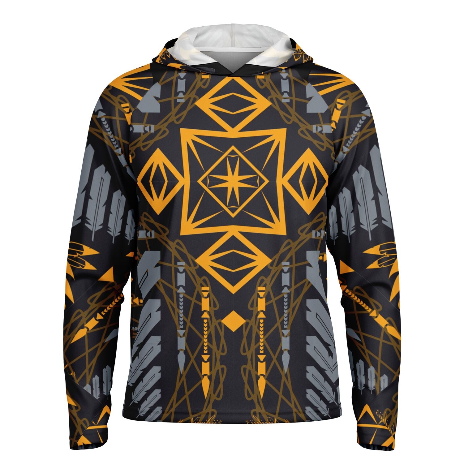 $NiieihiiNookei Long Sleeve Hooded Performance Shirt - AOP