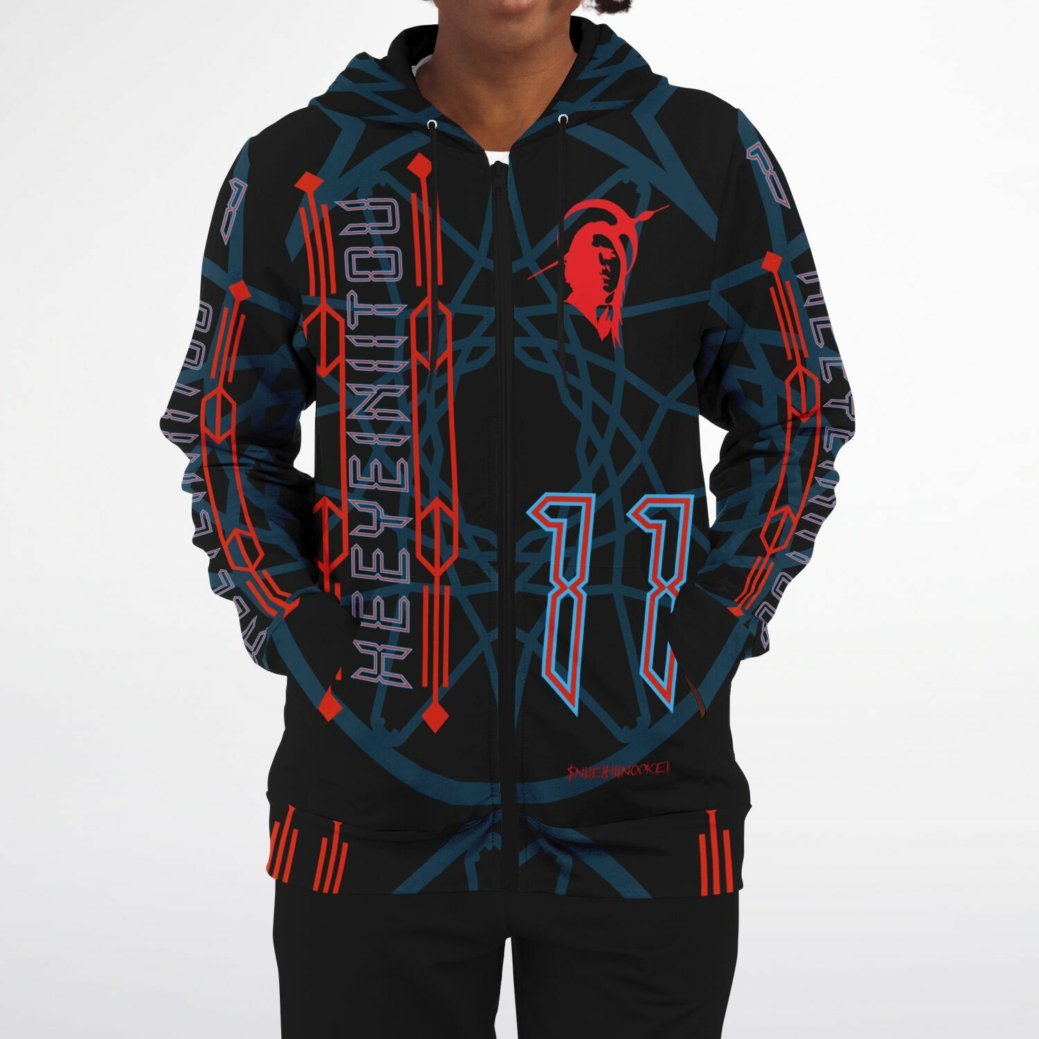 $NiieihiiNookei Athletic Zip-Up Hoodie - AOP