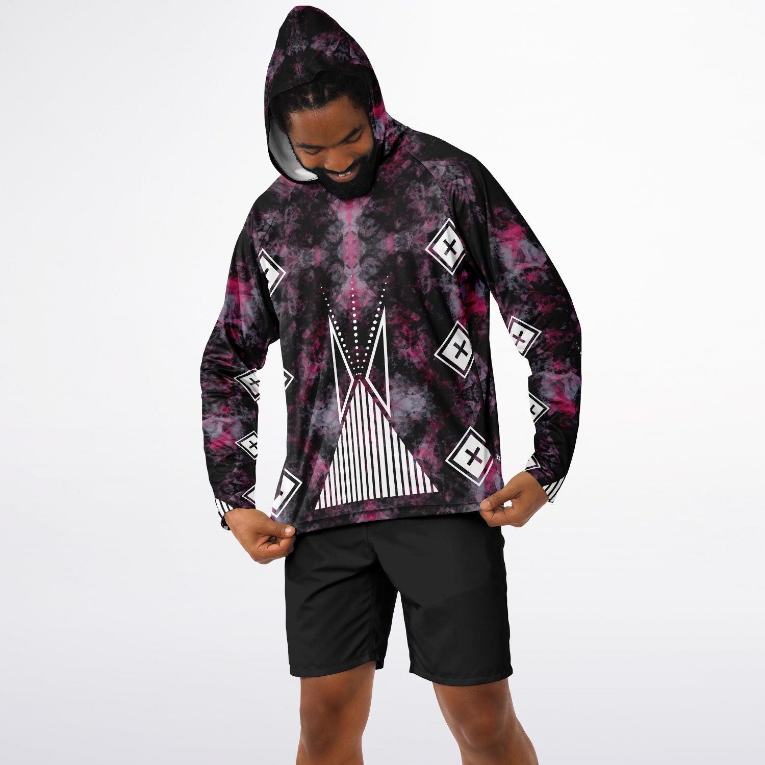$NiieihiiNookei Long Sleeve Hooded Performance- AOP