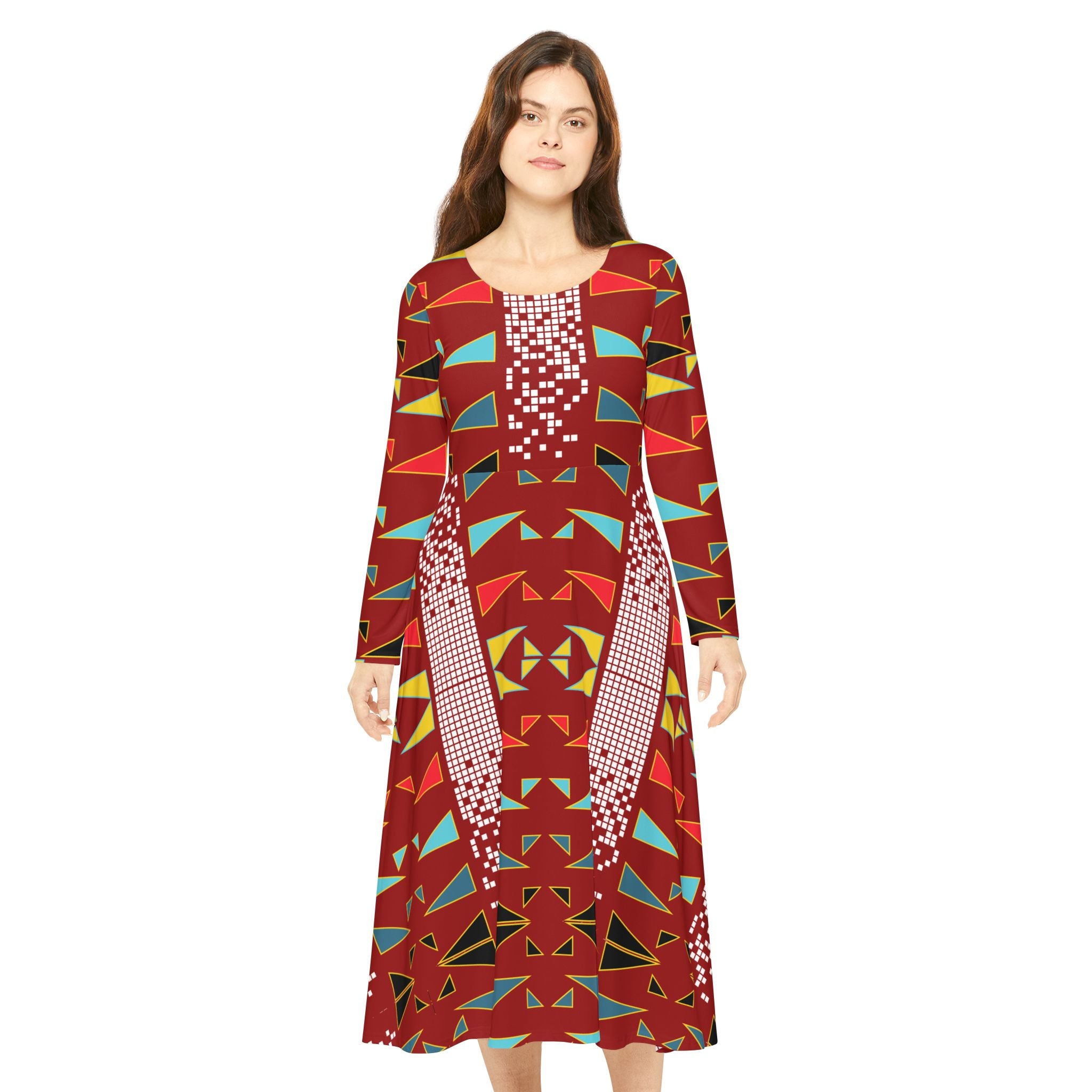 Women's Long Sleeve Dance Dress — River Camp Design by $NiieihiiNookei