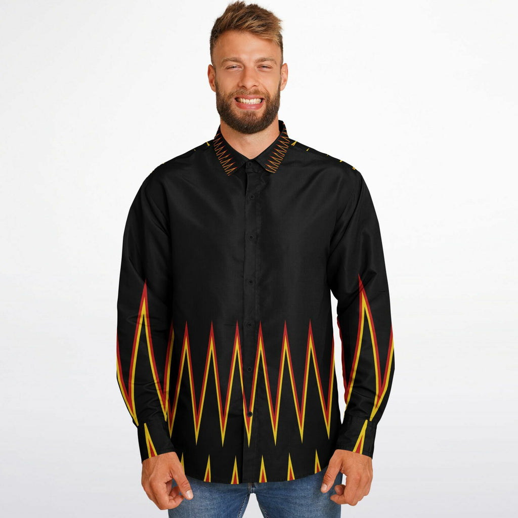 $NiieihiiNookei Long Sleeve Button Down Shirt - AOP