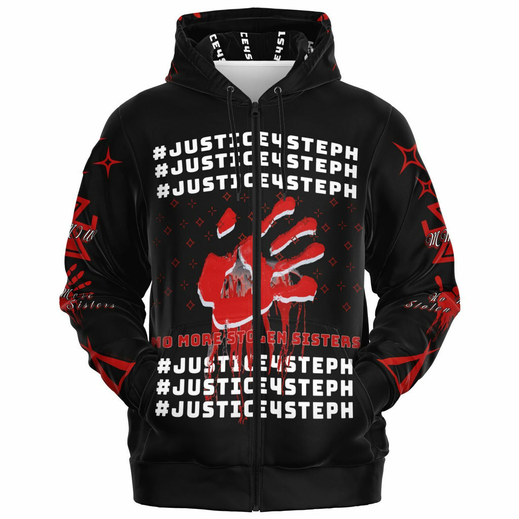 #JUSTICE4STEPH Athletic Zip-Up Hoodie - AOP