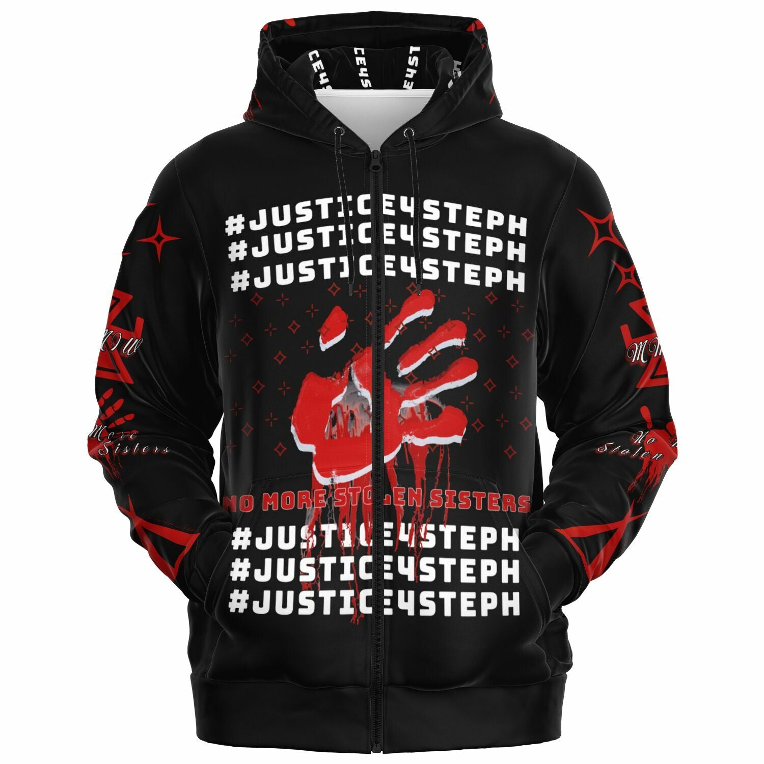 #JUSTICE4STEPH Athletic Zip-Up Hoodie - AOP