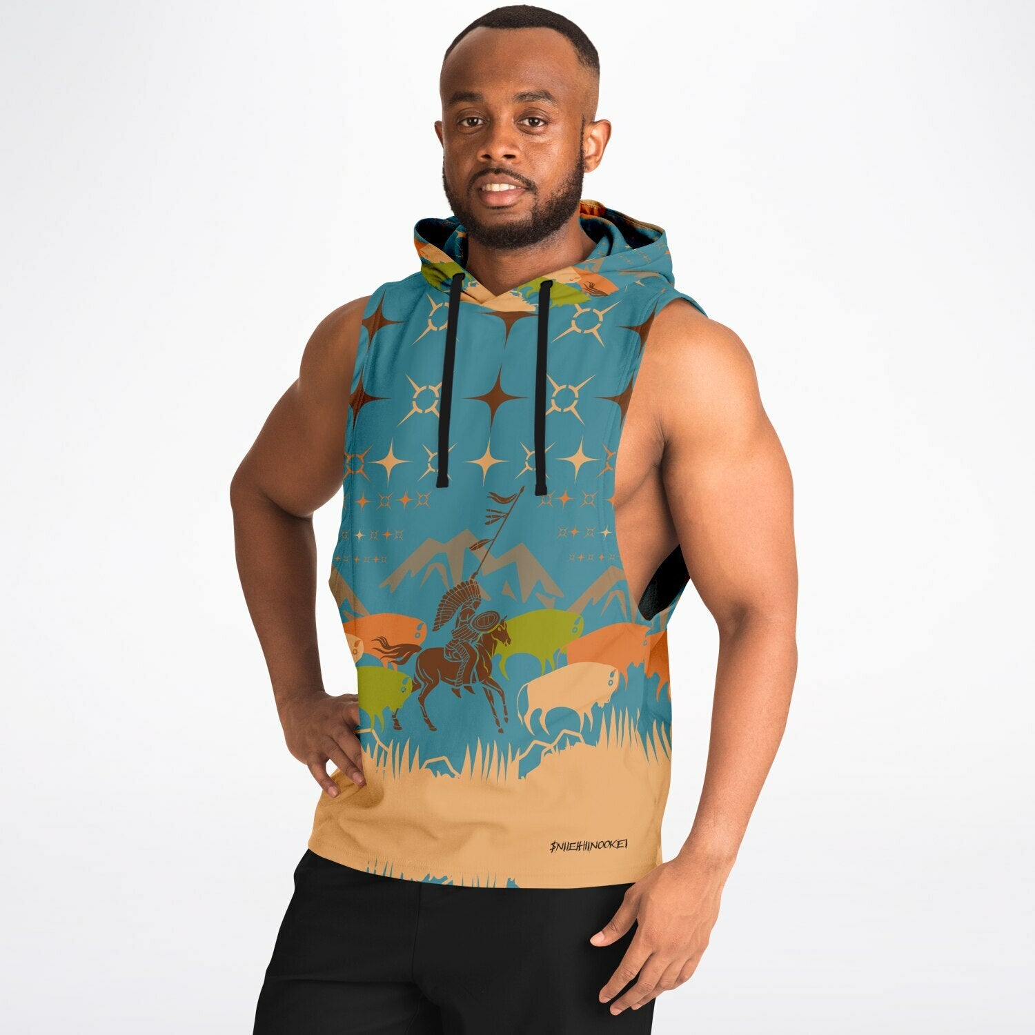 $NiieihiiNookei Athletic Drop Armhole Hoodie - AOP