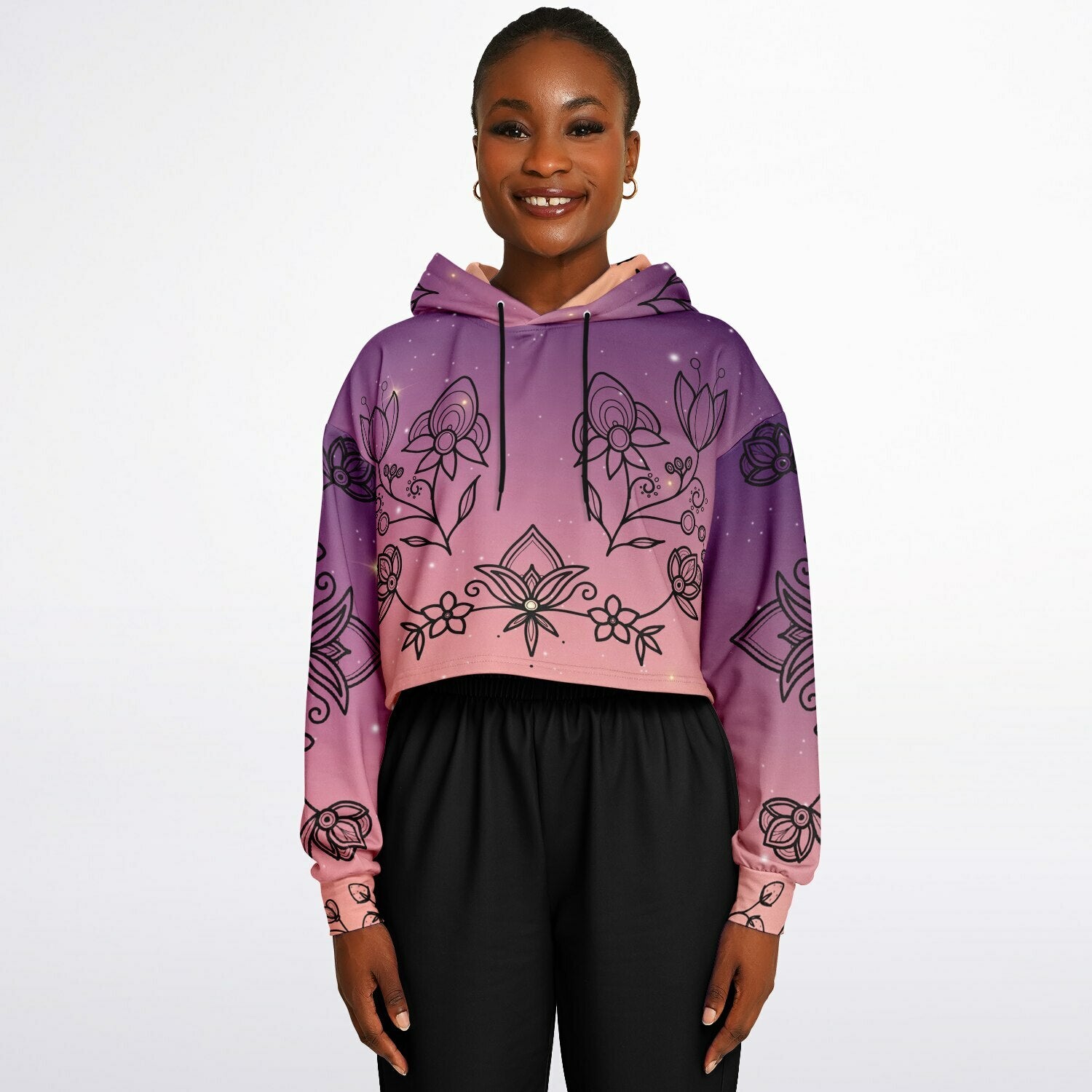 $NiieihiiNookei Fashion Cropped Hoodie - AOP