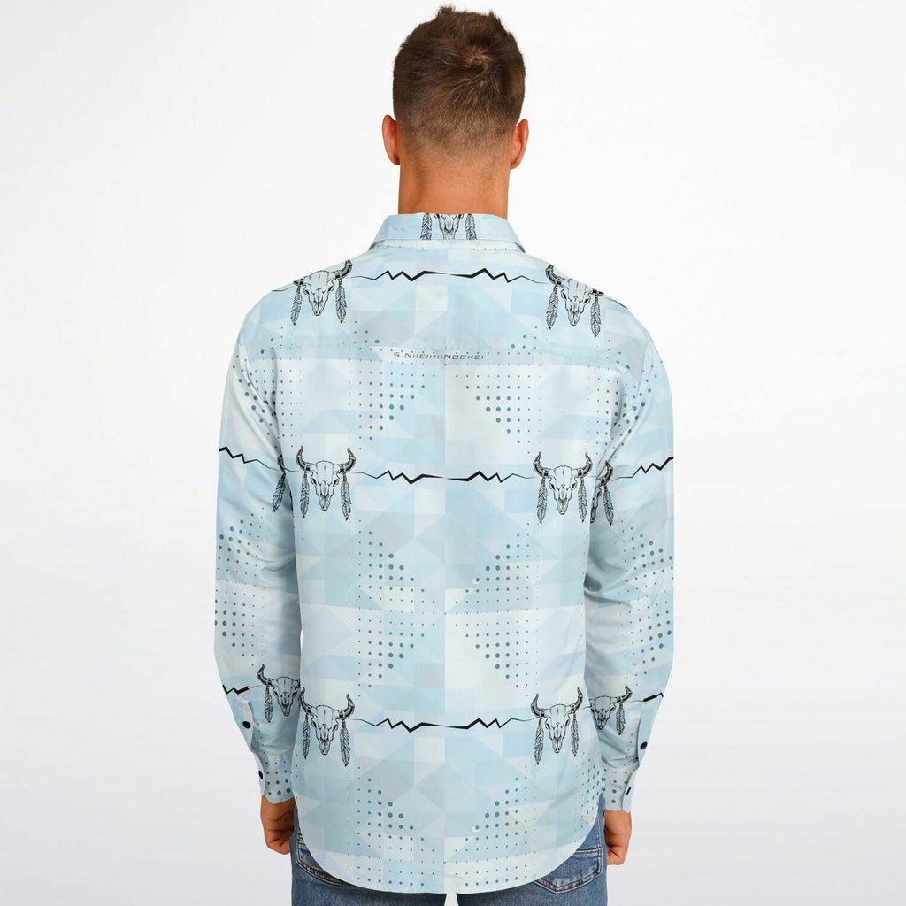 $NiieihiiNookei Long Sleeve Button Down Shirt - AOP