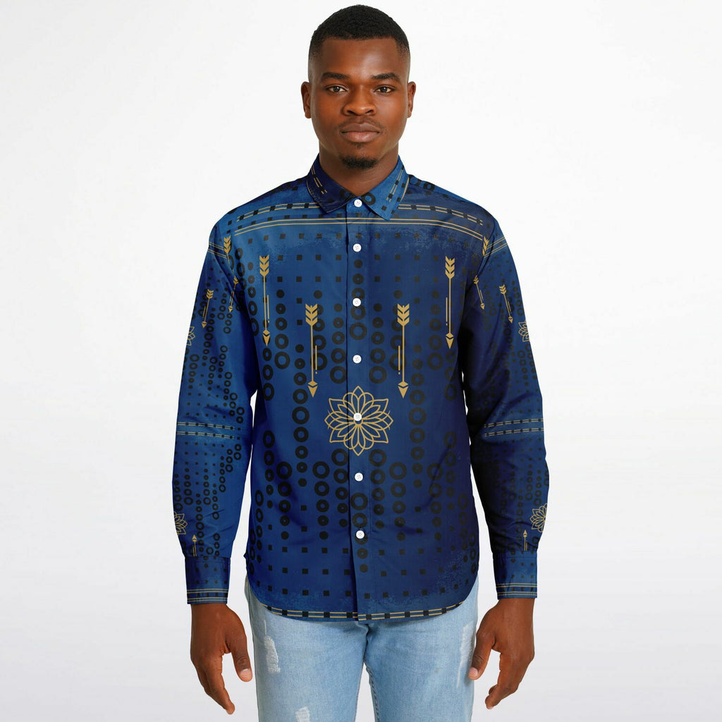 $NiieihiiNookei Long Sleeve Button Down Shirt - AOP
