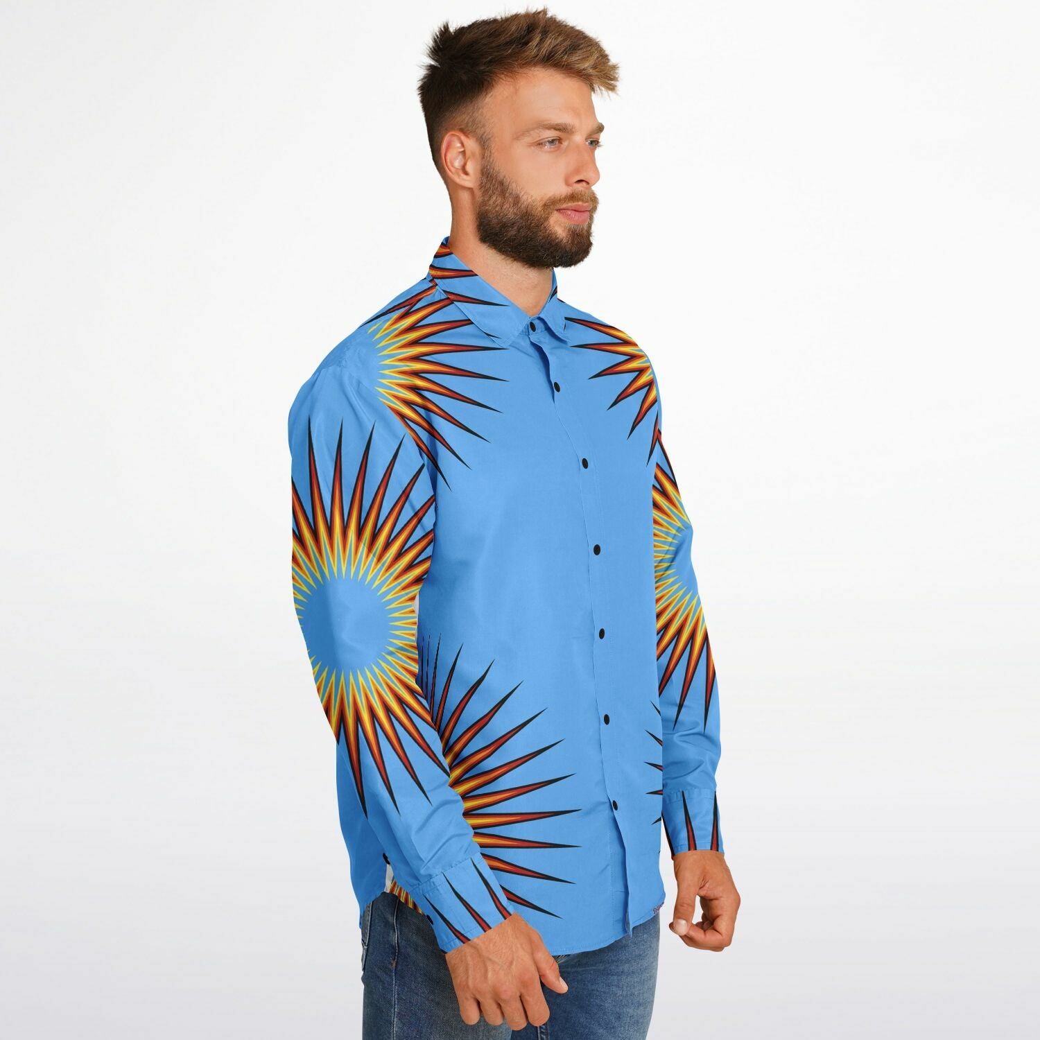 $NiieihiiNookei Long Sleeve Button Down Shirt - AOP