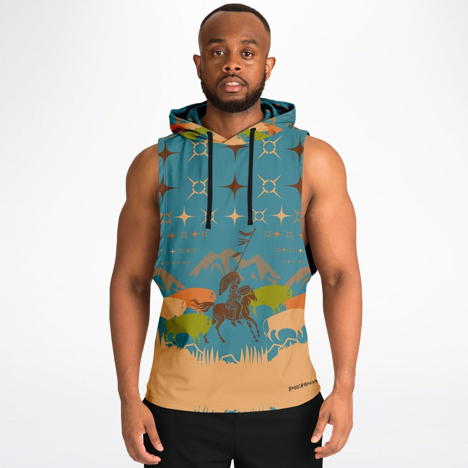 $NiieihiiNookei Athletic Drop Armhole Hoodie - AOP
