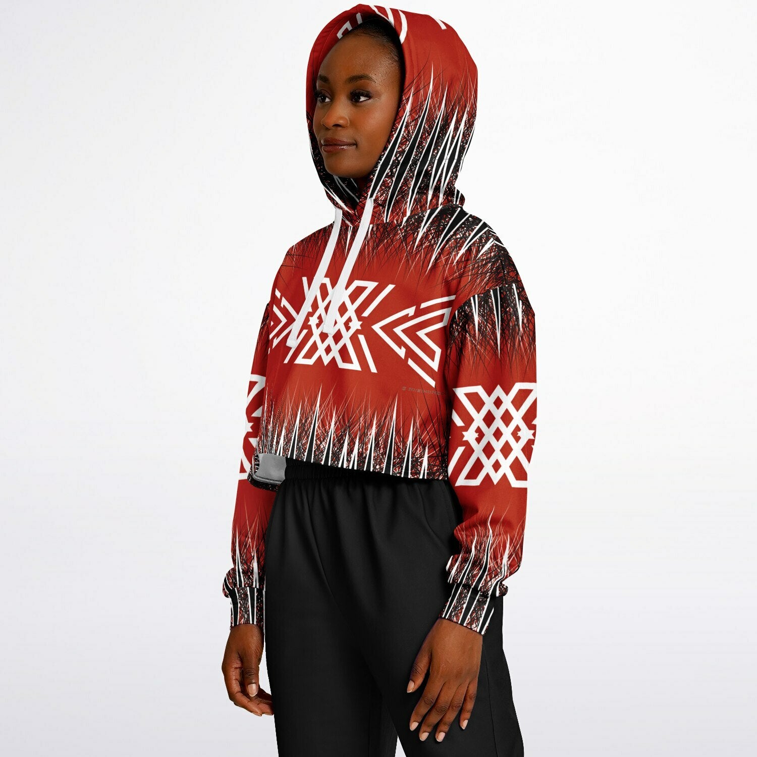 $NiieihiiNookei Fashion Cropped Hoodie - AOP