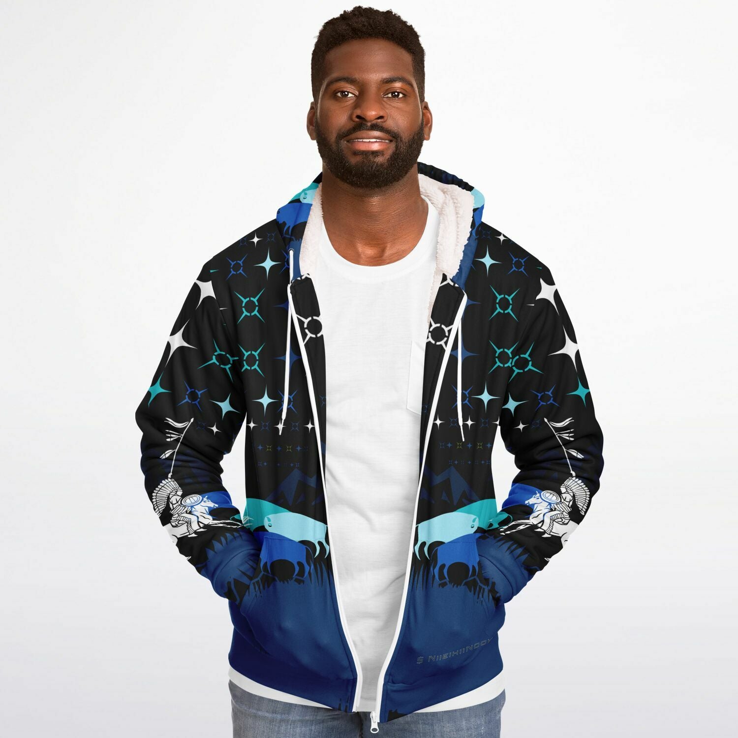 $NiieihiiNookei Microfleece Ziphoodie - AOP