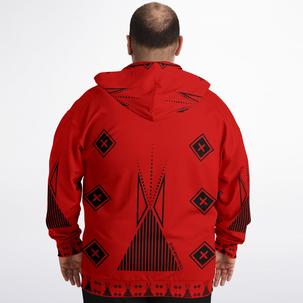 $NiieihiiNookei Fashion Plus-size Ziphoodie - AOP Red